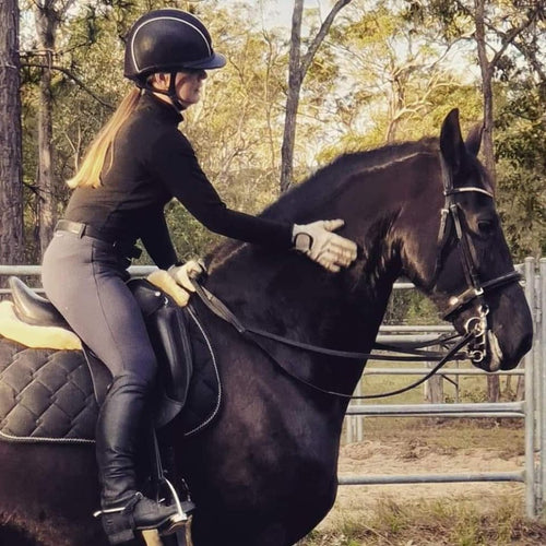 Merino base layer thermal skivvy black motorcycle apparel outdoor wear equestrian horse rider