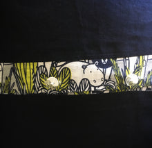 Load image into Gallery viewer, Jungle theme nursery cushion covers in linen. Navy blue and lime colour. Tigers, elephants, crocodiles, giraffes, safari