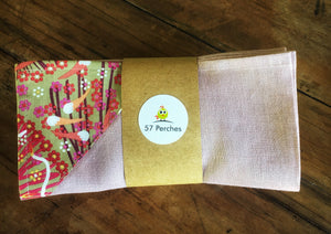 plum bush banana Laurel Tanlens linen table napkin Australian Indigenous art fabric