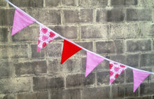 Load image into Gallery viewer, we make bunting for anniversaries, valentines day, parties all occassions, calebratecustom made, party decorations, flags, happy anniversary