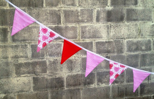 we make bunting for anniversaries, valentines day, parties all occassions, calebratecustom made, party decorations, flags, happy anniversary