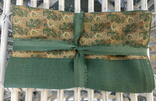 Load image into Gallery viewer, Linen Tea Towel - Paisley on Green Linen