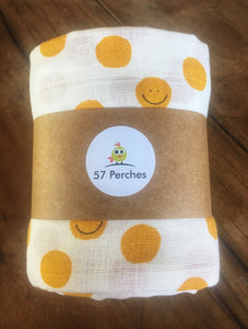 Baby Double Muslin Wrap - Smiles